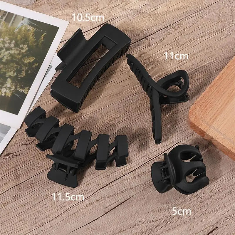 Stijlvolle 4/5/7-delige Vrouwen Hoofdeksels Set - Trendy Koffie Zwarte Acryl Haar Klemmen en Haartoebehoren voor Meisjes