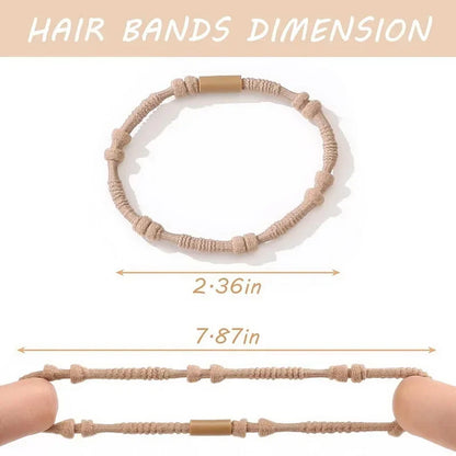 Set van 20 Boho-geïnspireerde elastische haarbanden en armbanden voor vrouwen - Stijlvolle zwarte paardenstaart houders en haarbanden
