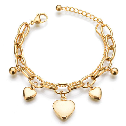 Chique Vrouwen Meerlaags Stalen Bal Bonen Liefdesarmband - Perfect voor Reizen, Dates, Banketten, Feesten en Festivals - Ideaal Cadeau voor Elke Gelegenheid!