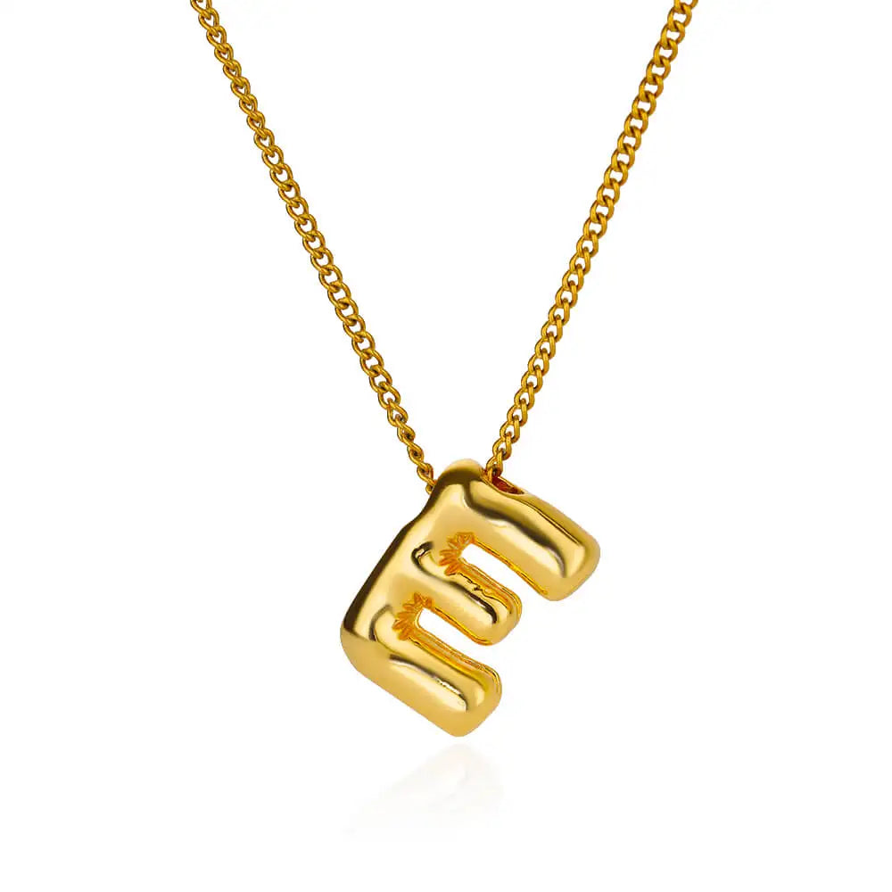 Stijlvolle Chunky Initial Hangertjes Kettingen voor Vrouwen - Gouden RVS A tot Z Bedels, Waterdichte Sieraden Perfect als Verjaardagscadeaus!