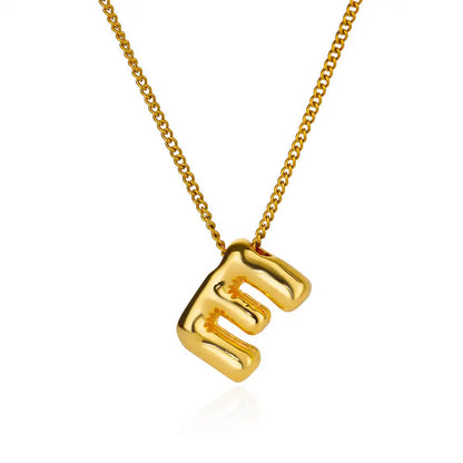 Stijlvolle Chunky Initial Hangertjes Kettingen voor Vrouwen - Gouden RVS A tot Z Bedels, Waterdichte Sieraden Perfect als Verjaardagscadeaus!