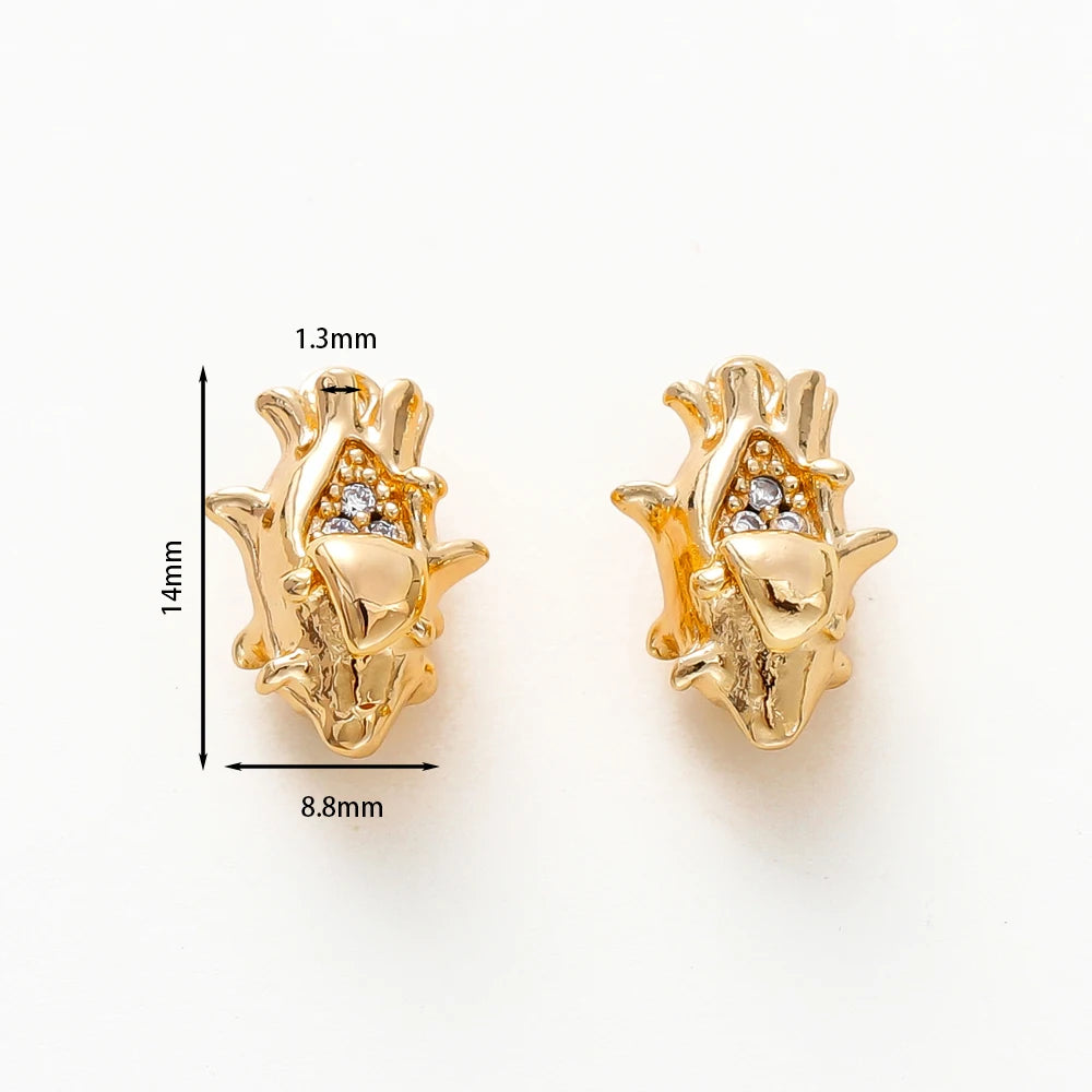 2pcs Strawberry Charms 18K Gold Plated Fruit Pendants Brass