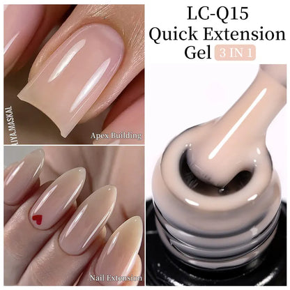 LILYCUTE 7ML Snelle-Extensions Nagelgel - Semi-permanente Acryl Kristalwit & Helder Nude Nagellak voor Prachtige UV Opbouw