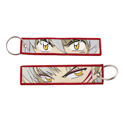 Stijlvolle Japanse Anime Geborduurde Sleutelhangers – Perfecte Sleuteltags voor Motorfietsen, Auto's en Rugzakken – Trendy Sleutelhanger Cadeaus voor Vrienden!