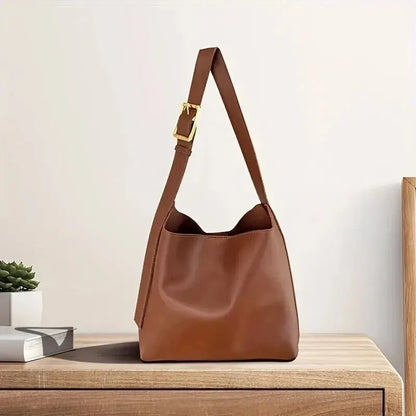 Chic Minimalistische PU Leren Schoudertas voor Vrouwen - Veelzijdige Handtas & Crossbody Stijl Perfect voor Werk