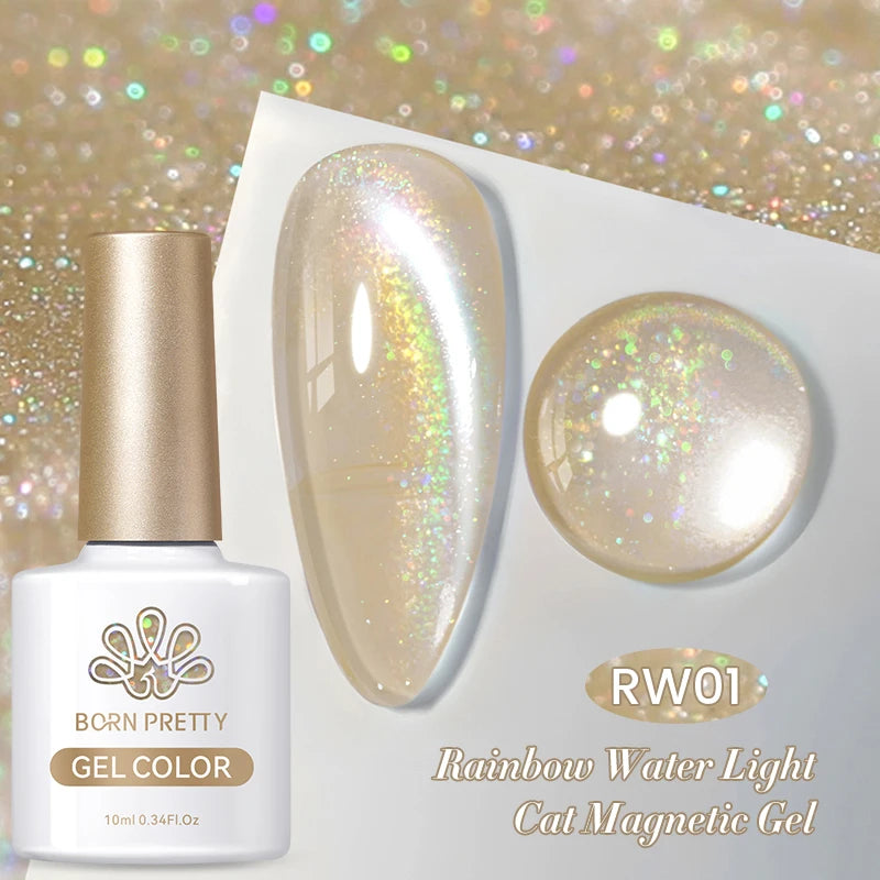 Betoverende Zilveren Maanlicht Kat Magnetische Gel Nagellak - Witte Licht Sprankelende Glitter, Semi- Permanente Nagellak (10ml)