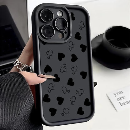 Stijlvolle Matte Hart Motief Telefoonhoes voor iPhone 16, 15, 14 Pro Max, 16E, 13, 12, 11, Mini, 7, 8 Plus, XR, XS Max en SE - Zachte en Schokbestendige Bescherming!