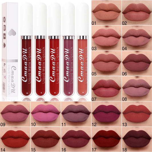 CmaaDu 18 Matte Mist Lip Glaze - Langdurige Waterproof Hydraterende Lipgloss voor een Natuurlijk Gezonde Glimlach