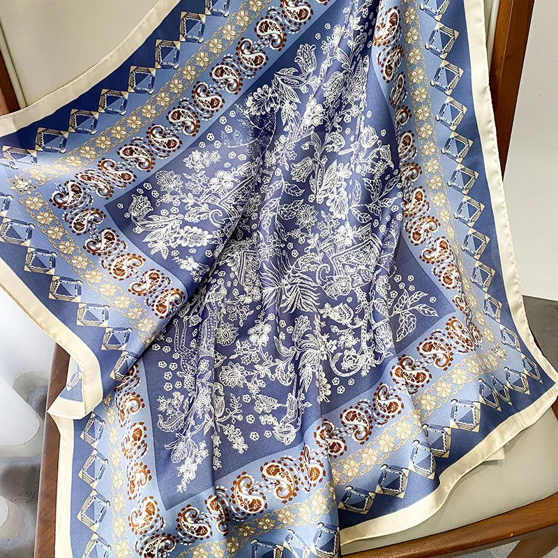 Chique 2023 Zijden Nek Sjaal met Elegante Paardenprint voor Vrouwen - Veelzijdige Vierkante Haarwraps, Foulards en Bandana Opties