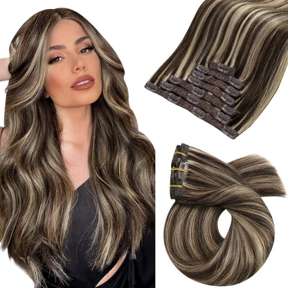 Transformeer je look met Moresoo Premium Clip-In Haarextensions - 100% Natuurlijke Remy Haar, Rechte Stijl, Verkrijgbaar in 5 en 7 Delige Sets!