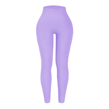 Verhoog je training met hoge taille naadloze gebreide yoga leggings voor vrouwen - stijlvol, slankmakend en perfect voor hardlopen en fitness!