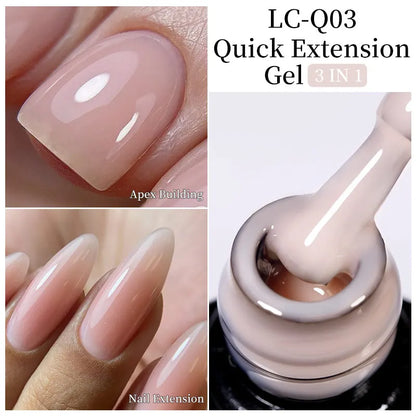 LILYCUTE 7ML Snelle-Extensions Nagelgel - Semi-permanente Acryl Kristalwit & Helder Nude Nagellak voor Prachtige UV Opbouw