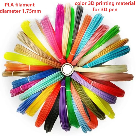 PLA 3D Pen Filament Refills 1.75mm Color Pack for 3D Printing Pen 36m 50m 100m 200m DIY Drawing Plastic Filament