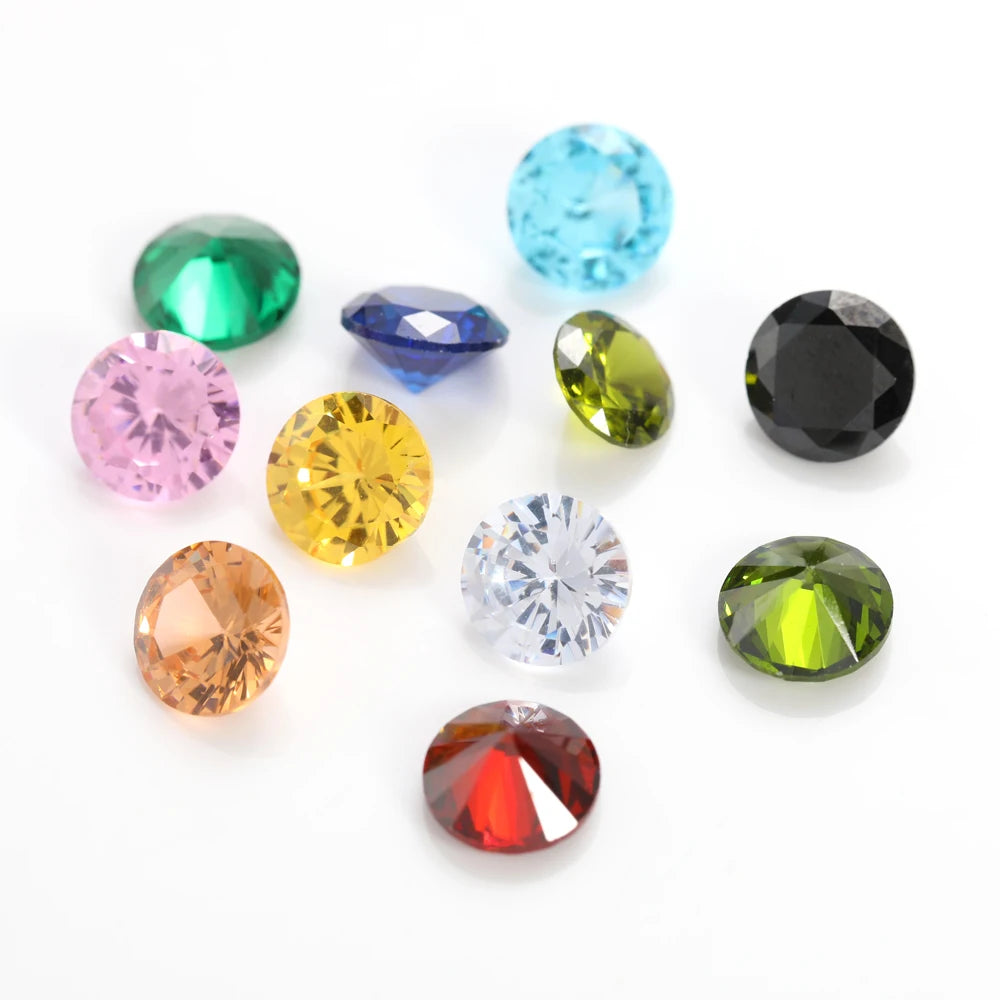 50 Pieces of 4-10mm Round Pointback Rhinestones Crystal Glue On Zirconia Stones for Jewelry Making Nail Art Garment Decoration