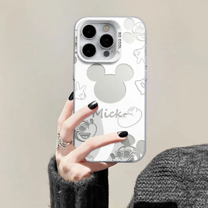 Disney's Schattige Mickey & Minnie Mouse Back Shadow iPhone Hoes - Perfecte Pasvorm voor 11 Pro Max, 12, 13, 14, 15, 16, en alle modellen, inclusief 7, 8 Plus, XR, XS Max, en Mini!