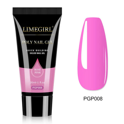 LIMEGIRL 30ml Glanzend Nageluitbreidingsgel - Kristal-Infused Acryl Poly UV Formule voor Snelle en Gemakkelijke Manicures!