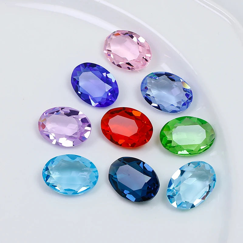 Oval K9 Crystal Pointback Rhinestones 10x14mm 13x18mm Glass Fancy Stones for Jewelry Making Nail Art Garment Decor