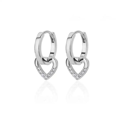 Elegante Gouden Zirkonia Hart Dangle Oorbellen voor Vrouwen en Meisjes - Luxueuze Koppel Sieraden Perfect voor Feestjes en Cadeaus