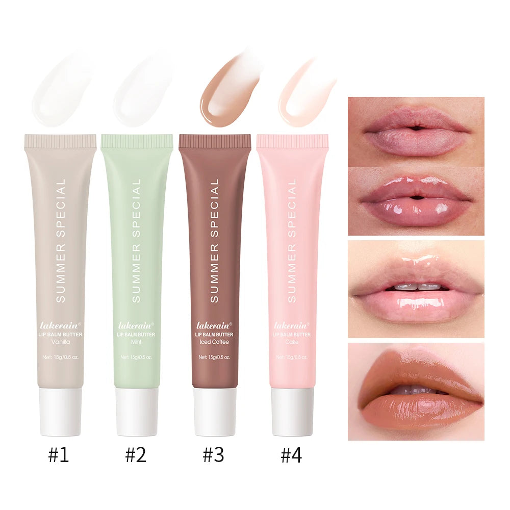Luxe Hydraterende Lippenboter Balsem Set - 4 Stuks voor Volle, Glanzende Lippen met Diepe Hydratatie en Glans