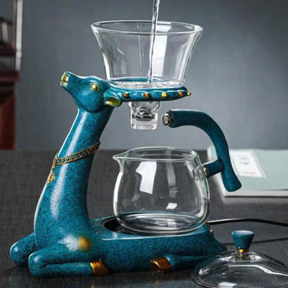 Elegante Magnetische Glazen Theepot Infuser - Premium Borosilicaat Thee- en Koffiepot met Druppelontwerp, Perfect voor Bubble Tea en het Zetten van Heerlijke Dranken