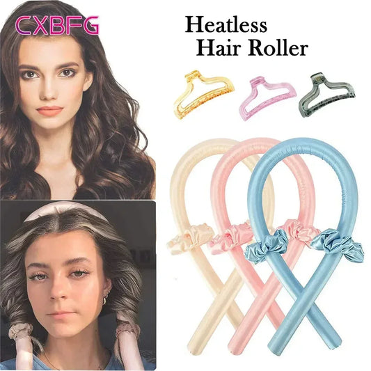 Moeiteloze Heatless Curling Headband - Zijde Ribbon Rollers voor Prachtige Slaapkrullen, Perfect Haarstylingshulpmiddel voor Luie Dagen