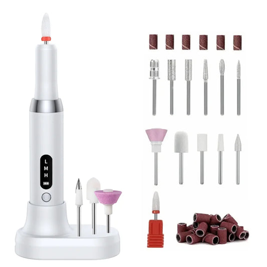 Professionele Elektrische Nagelpolijstmachine Boorbits voor Moeiteloos Schuren, Polijsten en Verwijderen van Dode Huid - Ultieme Manicure Machine en Kunst Schuurpen