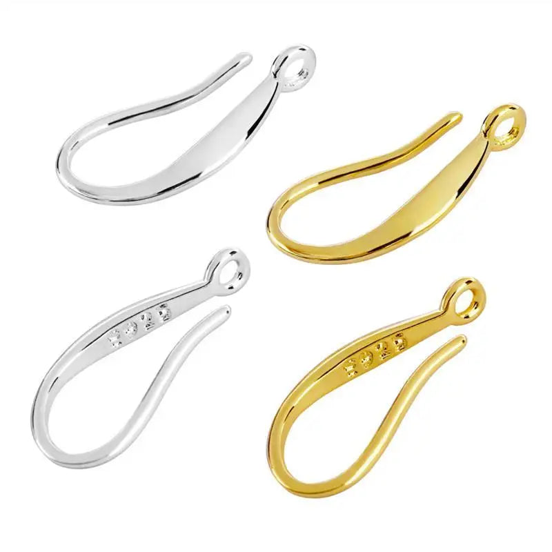 Ohrring Haken glatt 20 Stück vergoldet versilbert Ohrhaken für DIY Schmuckherstellung