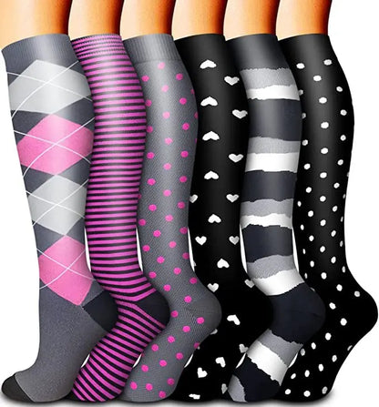 Leuke dieren thema compressiesokken voor actieve mannen en vrouwen - Perfect voor verpleegsters en hardlopers - Inclusief 6 stijlvolle paren!