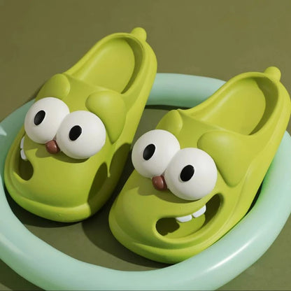 Schattige Grote Oog Hond Tong Kus Slippers - Leuk en Comfortabel Cartoon-Stijl EVA Schoeisel voor Vrouwen