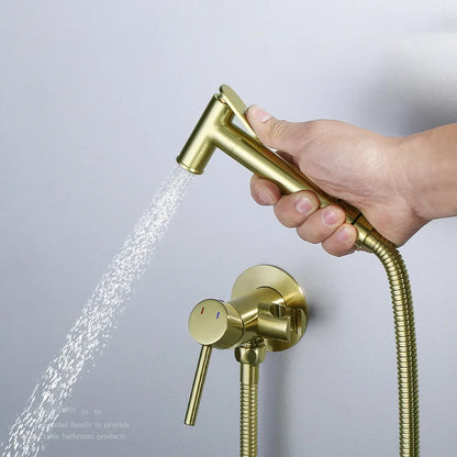 Elegantly Ontworpen Fliger Messing Handheld Bidet Sprayer - De Ultieme Hygiënische Douchekraan voor Uw Toilet met Warm en Koud Water Opties - Handig Draagbare Bidet Ervaring