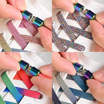 Levende Elastische Veters zonder Knoop met Kleurrijke Gespen – Perfect voor Kinderen en Volwassenen! Stijlvol, Makkelijk te Dragen en Verbreed voor Comfort!