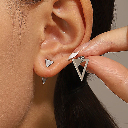 Chic Retro Minimalistische Geometrische Vierkante Afneembare Driehoek Stud Oorbellen - Perfecte Mode Accessoires voor Vrouwen & Ideale Feestcadeaus!