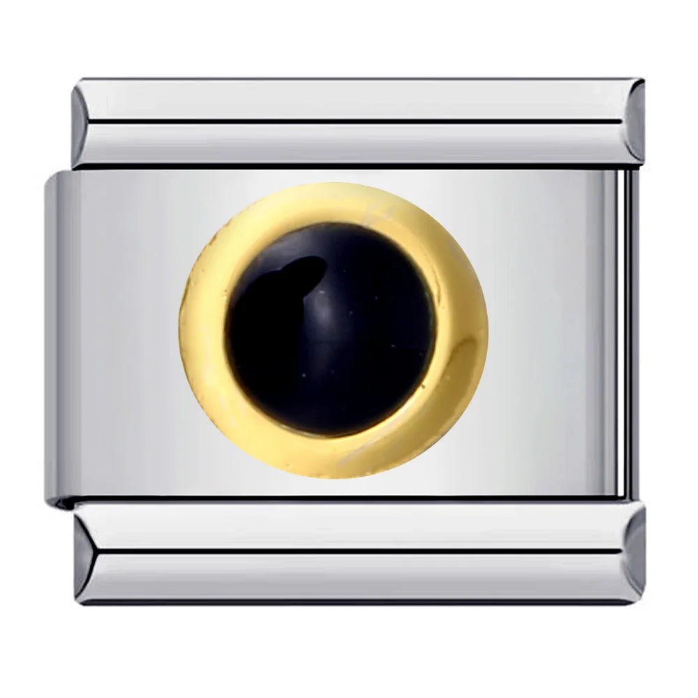 Italian Charm Evil Eye Link 9mm Stainless Steel Devil Eye Y2K Bracelet Jewelry Making Supply