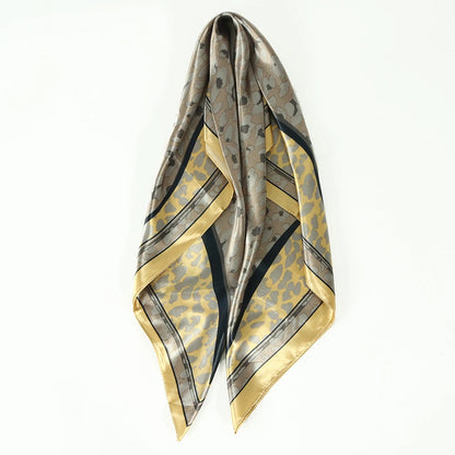 Elegante Zijden Headscarf voor Vrouwen - Luxe Satijnen Zomer Foulard & Stijlvolle 90cm Vierkante Haardoek Bandana