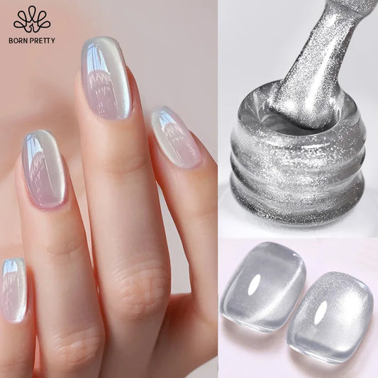 BORN PRETTY 10ml Zilver Water Light Cat Magnetische Gel Nagellak - Perfecte Semi-Permanente Nageloplossing voor Prachtige Herfst- en Winterlooks!