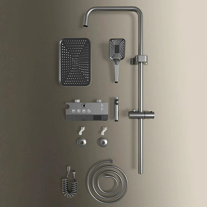 Stijlvol Piano Toets Douche Systeem: Compleet Badkamer Douche Set met LED Digitale Weergave en Koper Armaturen voor Warm en Koud Water Genot