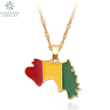 Stijlvolle SOMESOOR Afrikaanse nationale vlag ketting - Vier Nigeria, Ghana en Jamaica met hip-hop emaille hanger kettingjuwelen - Perfect cadeau voor vrouwen