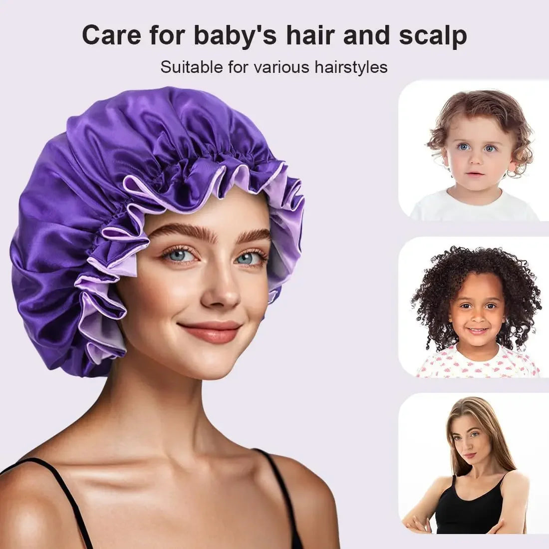 Double Layer Silk Satin Bonnet Lady Night Sleep Hats Fashion Shower Cap Head Cover for Women