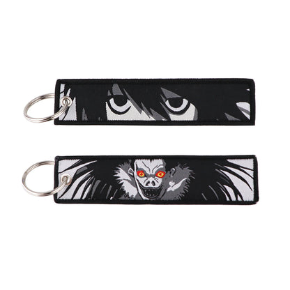 Stijlvolle Japanse Anime Geborduurde Sleutelhangers – Perfecte Sleuteltags voor Motorfietsen, Auto's en Rugzakken – Trendy Sleutelhanger Cadeaus voor Vrienden!