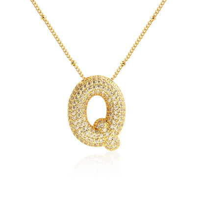 Prachtige Luxe Zirkon Kristal 26 Engelse Letters RVS Kettingen voor Vrouwen – Trendy Choker Ketting Sieraden Groothandel