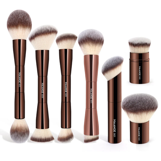 Deluxe Dubbelzijdige Make-up Penselen voor Perfecte Foundation, Concealer, Blush en Bronzer - Ultra-Zachte Vezel Schoonheidtools