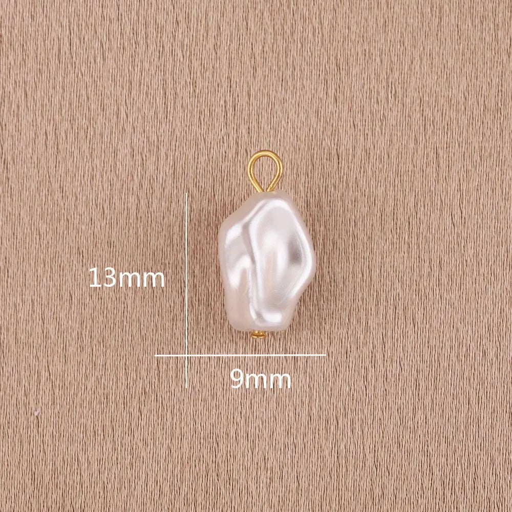 Imitation Pearl Charms for Jewelry Making Heart Round Pendants DIY Earrings Necklaces Craft Supplies