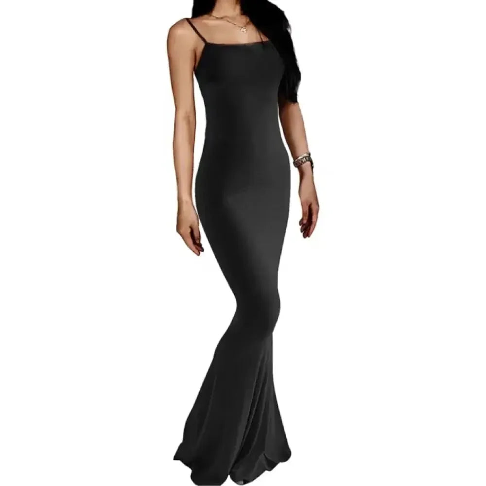Chique Dames Mouwloze Rugloze Bodycon Maxi Jurk - Elegante Zomer Lounge Stijl voor Moeiteloze Glamour