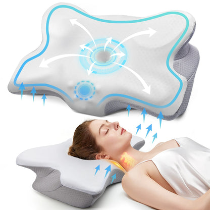 Ervaar ultiem comfort met de geurloze orthopedische memory foam neksteun van Pulatree - ergonomisch ontwerp voor verlichting van nek- en schouderpijn!