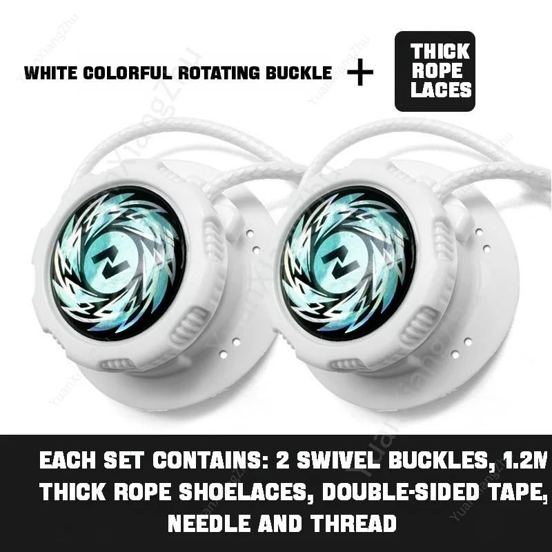 Revolutionaire Elastische Veters Zonder Knoop met Draaiende Gesp - Perfect voor Volwassenen en Kinderen! Dikke Ronde Ontwerp voor Comfortabele Sneakers.