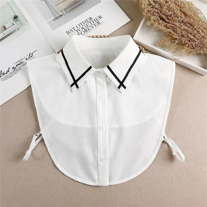 Chic 2024 Voorzijde Strik Witte Afneembare Kant Kraag voor Dames – Vintage Stijl Blouse Accessoire voor een Modebewuste Uiterlijk