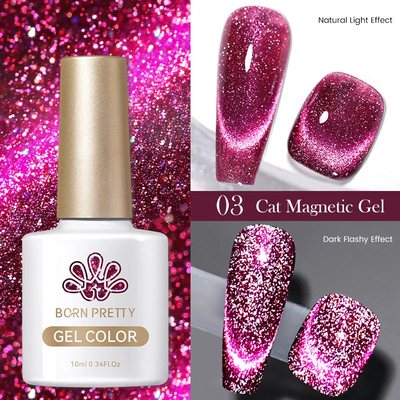 Betoverende Zilveren Maanlicht Kat Magnetische Gel Nagellak - Witte Licht Sprankelende Glitter, Semi- Permanente Nagellak (10ml)