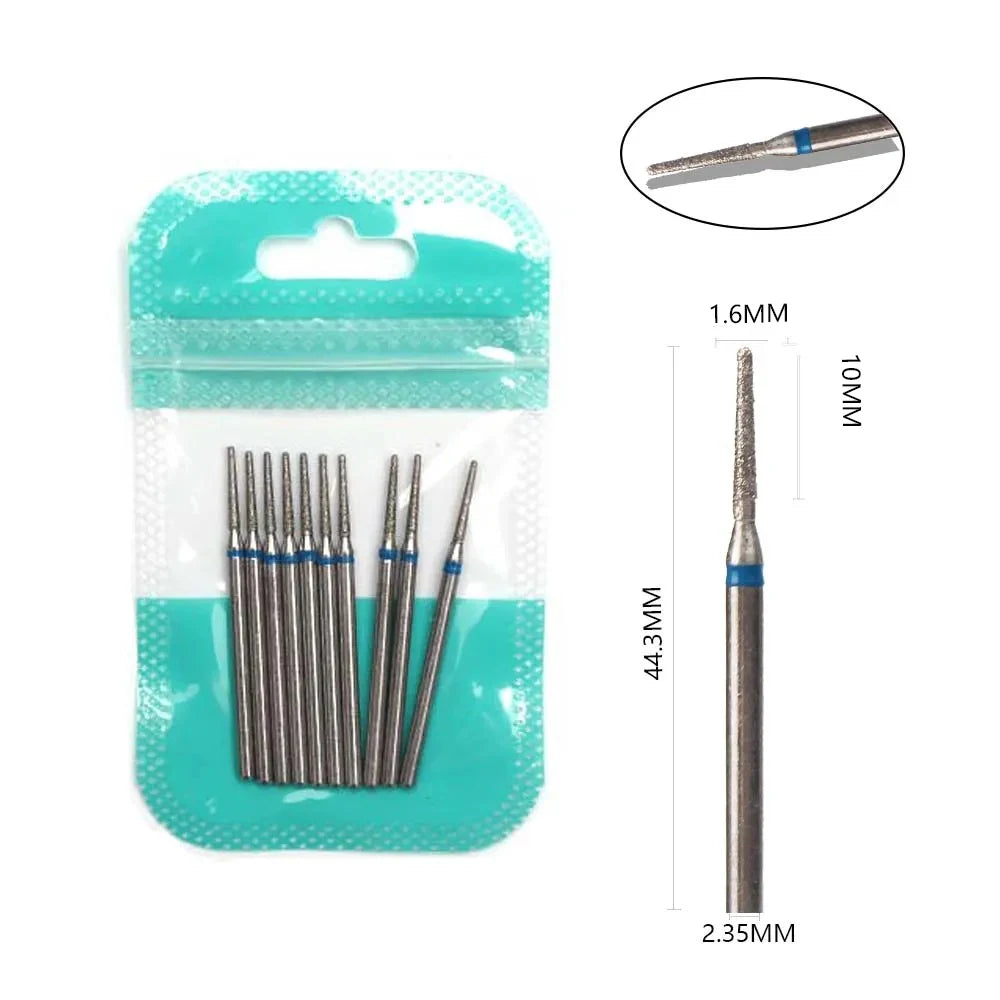 Ultimate 10-delige Diamanten Vijl Bit Set voor Perfecte Manicure & Pedicure met Elektrische Machine - Inclusief Borstel en Freesgereedschap
