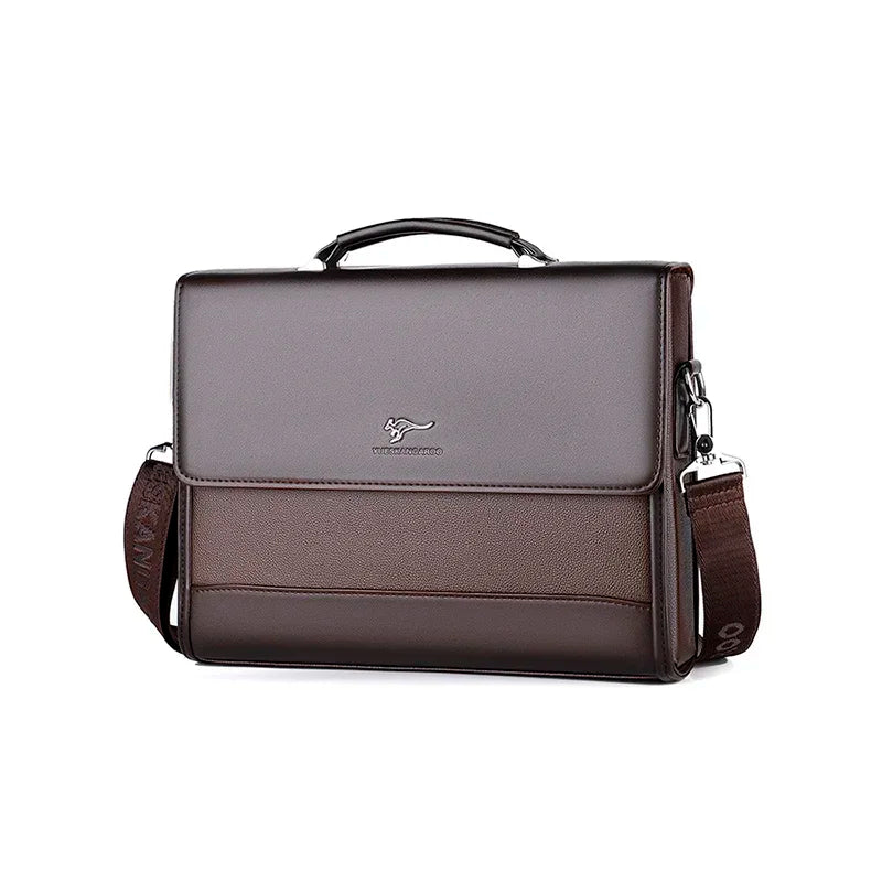 Stijlvolle PU Leren Heren Tote Laptoptas - Veelzijdige Business Schoudertas met Laptopcompartiment en Document Organizer voor 2025
