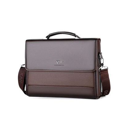Stijlvolle PU Leren Heren Tote Laptoptas - Veelzijdige Business Schoudertas met Laptopcompartiment en Document Organizer voor 2025